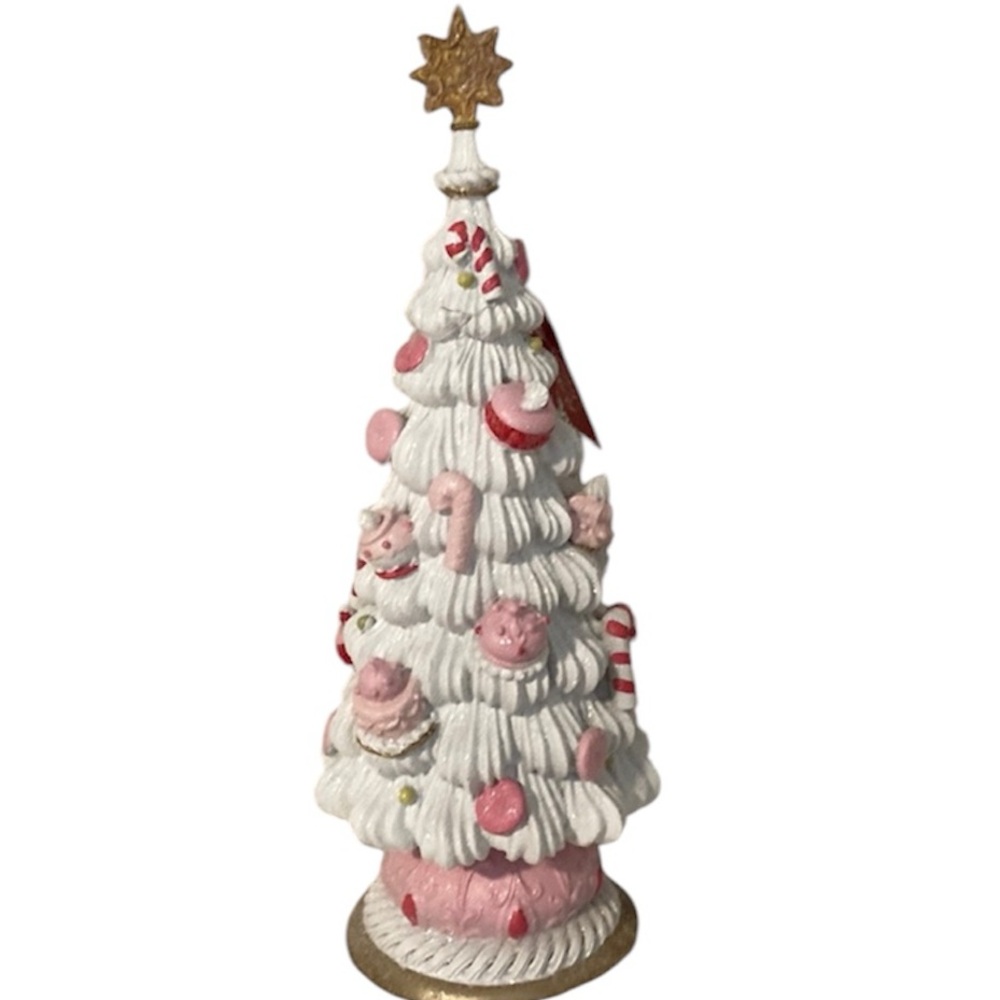 Peppermint Square Pink Gingerbread Tree New